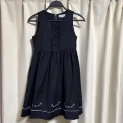 値下げ　ワンピース　140 紺　中古