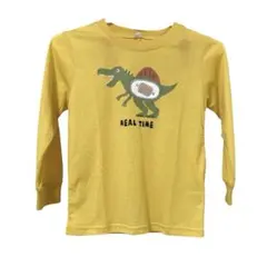 男の子　恐竜　長袖Ｔシャツ　120cm イエロー