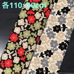 【コットンこばやし】う早この布花柄生地　オックス　2点　《各110×50cm》