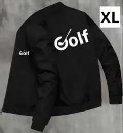 【新品/XLサイズ】ゴルフウェア ジップアップ ジャケット ブラック メンズ