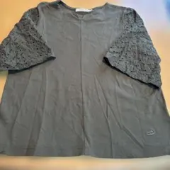 CROCODILE 半袖カットソー 刺繍袖 カーキのサムネイル