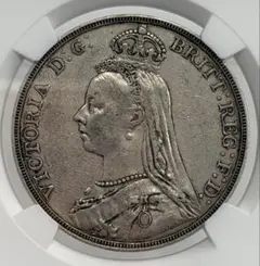 大英帝国1889年ヴィクトリア女王 ジュビリーヘッドクラウン大型銀貨 NGC認証 イギリス1887年1/2クラウン銀貨 ヴィクトリア ジュビリーヘッド NGC