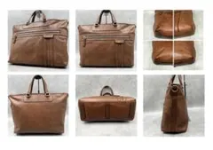 BALLY ビジネス ブリーフケース 大容量　ロゴタグ レザー ブラウン