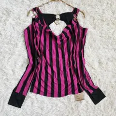 未使用✨当時物✨00s y2k d.i.a. オフショルトップス ストライプ