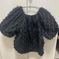 リリーブラウン3wayブラック パフスリーブ オフショルダー ブラウス 