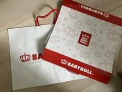 BABYDOLL ショップ袋 大 赤 白 ギフトボックス