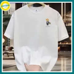メンズ クルーネック Tシャツ 半袖 ベアプリント カジュアル アウトドア