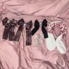 量産型・地雷系リボンヘアアクセサリーセット