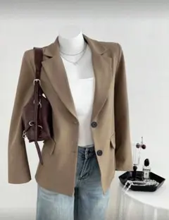 ベージュ ブラウン ブレザー ジャケット なんちゃって制服