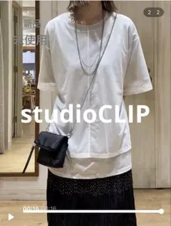 studioCLIP メッシュドッキングチュニックプルオーバー　タグ付新品未使用のサムネイル