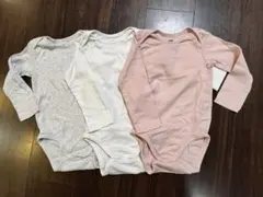 H&M オーガニックコットン ベビー肌着 長袖ロンパース 3着セット