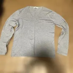 ÉDIFICE グレー Vネック Mサイズ 七分・長袖カットソー