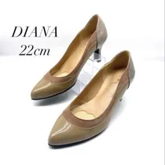 【極美品✨】DIANA マルチカラー　エナメル　スエード　パイソン柄　ベージュ