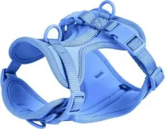 小型犬用メッシュハーネス 軽量通気性 咳き込み防止 耐久性(ブルーXS)青