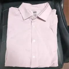 ユニクロ エアリズムコットンフルオープンポロシャツ ピンク
