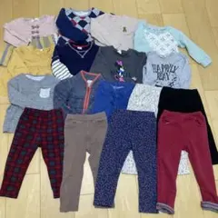 【90cm/一部95cmあり】まとめ売り 秋冬服 上下計17点セット