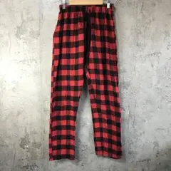 B741古着　チェックパンツ　パジャマパンツ　赤　黒　90s Y2K
