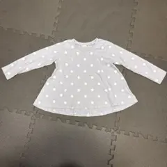 branshes 薄紫 ドット柄 長袖カットソー 120