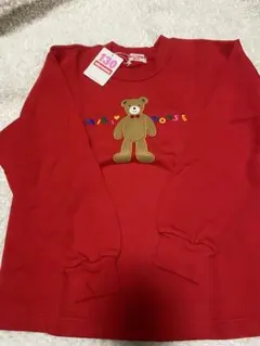 ミキハウス 赤 キッズ長袖トレーナー 130 平成レトロ　新品タグ付き