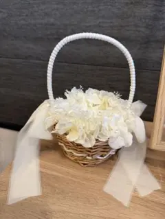 【美品】リングピロー バスケット ホワイト