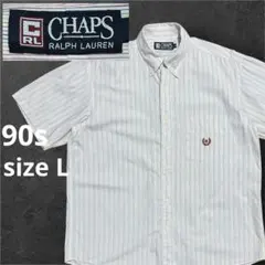 90s 希少 チャップス ラルフローレン レインボーストライプ 半袖シャツ Lのサムネイル