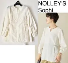 【新品】ノーリーズ ドットジャガード タフタ ペプラムブラウス アイボリー 春夏