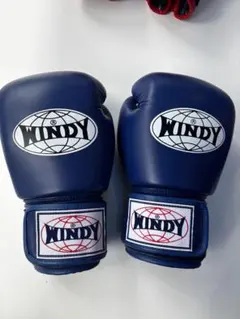 ほぼ新品未使用WINDY ボクシンググローブ 14ozブルー 左右ペア①