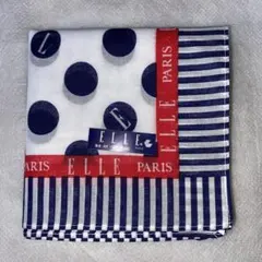 ☆新品 ELLE PARIS ハンカチ ドット ストライプ　サイズ42×42cmのサムネイル