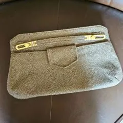 ヴィンテージ ☆クラッチバッグ ☆ハンドバッグ ☆レトロ ゴールド金具 エイ革風