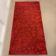 赤い花柄ラグ 長方形