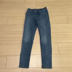 GU 150cm デニムブルー ロングパンツ　ジーパン　スキニー　美品
