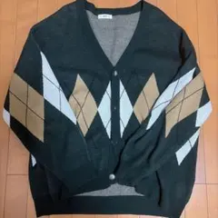 アーガイル柄 カーディガン グリーン メンズのサムネイル