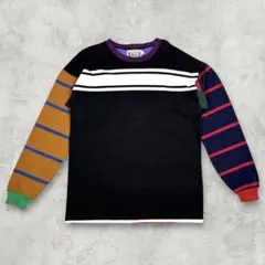 レア USA製 COLUMBIA KNIT マルチ ボーダー シャツのサムネイル