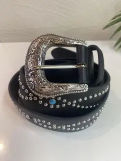 ヴィンテージ アメカジ ウエスタン　スタッズ ターコイズ ブラック　ユニセックス