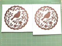 鳥シルエットカッティングステッカー2枚