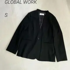 GLOBALWORK　ノーカラージャケット　ストレッチ　Vネック