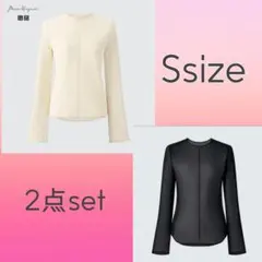 【2枚セット】Mame Kurogouchi UNIQLO シアーブラウス Sのサムネイル