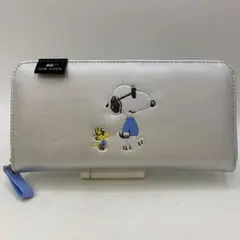 未使用JOE COOLスヌーピー ウッドストック 刺繍 長財布シルバー