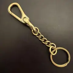 真鍮 キーホルダー キーリング カラビナ フック チェーン ビンテージ