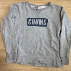 CHUMS グレー ロゴ入り スウェット レディースLサイズ