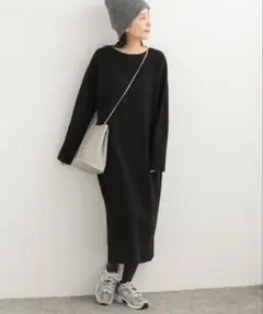 URBAN RESEARCH DOORS 　ミラノリブボートネックワンピース