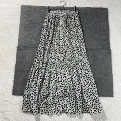 【フィフス】F 白地 ヒョウ柄 ロングスカート カジュアル ウエストゴム 春