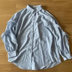 アースミュージックアンドエコロジー　水色　長袖シャツ フリーサイズ