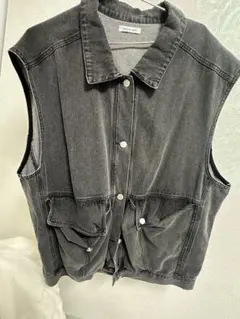 OLIVE des OLIVE グレー デニムベスト