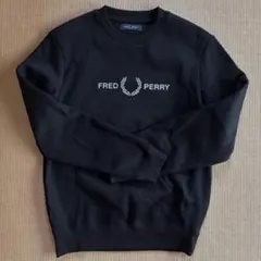 FRED PERRY クルーネック スウェット ブラックのサムネイル