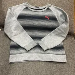 Puma グレー ストライプ トレーナー　130