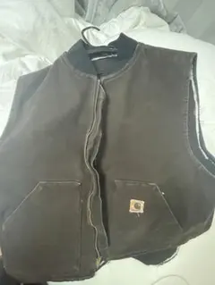 Carhartt フード付きベスト ダークグレー - メルカリ
