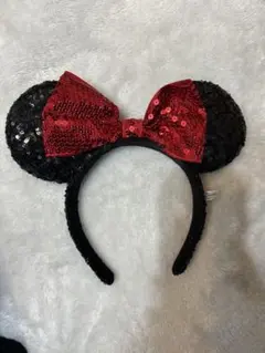 ミニーマウス風カチューシャ 黒と赤