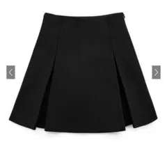 インパン裏地付ボックスプリーツフレアミニスカート