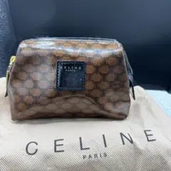 CELINE PARIS ポーチ マカダム柄 シルバー - メルカリ